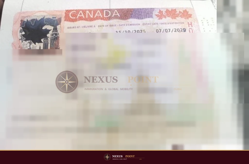 Privacy-safe preview of Canadian visa approval document