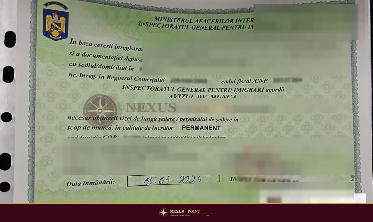 Privacy-safe preview of Romanian work authorisation