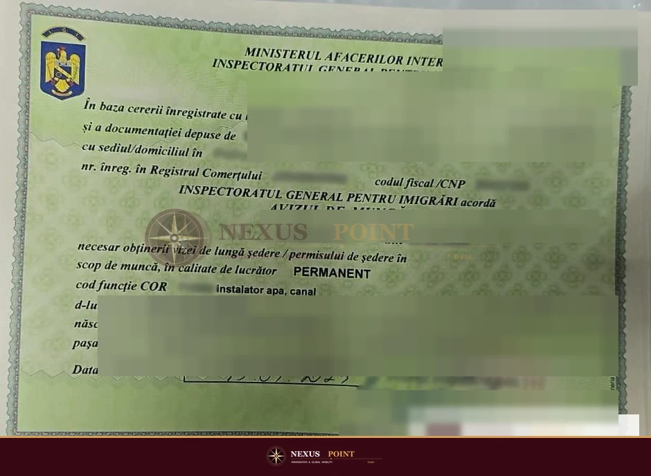 Privacy-safe preview of Romanian work authorisation